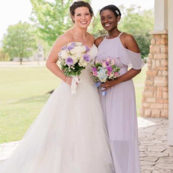 Long, Off The Shoulder Chiffon Dress - Picture 4 of 6